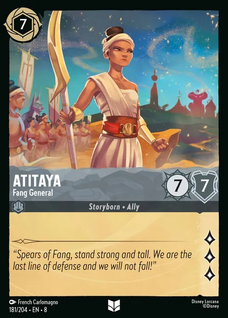 Atitaya - Fang General, Disney Lorcana card CH8-181 — The Reign of Jafar set