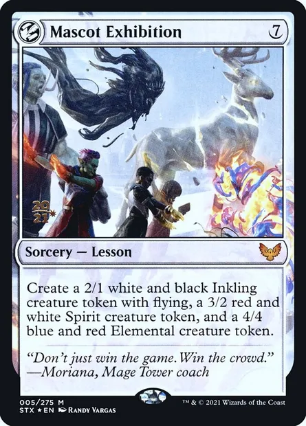 Sortie des mascottes, carte Magic PSTX 5s — extension Strixhaven: School of Mages Promos
