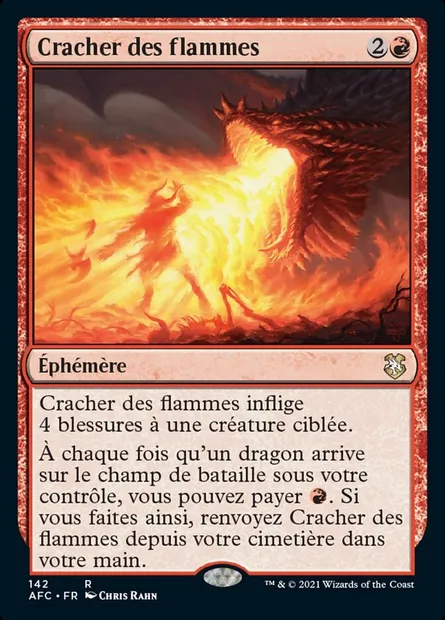 Cracher des flammes, carte Magic AFC 142 — extension Forgotten Realms Commander