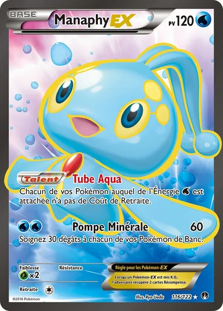 Manaphy EX, carte Pokémon BKP 116 — extension Rupture Turbo