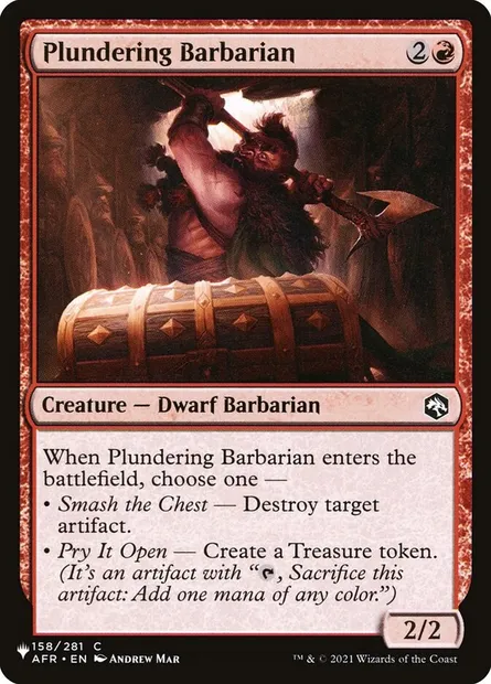 Plundering Barbarian, Magic card PLST AFR-158 — The List set