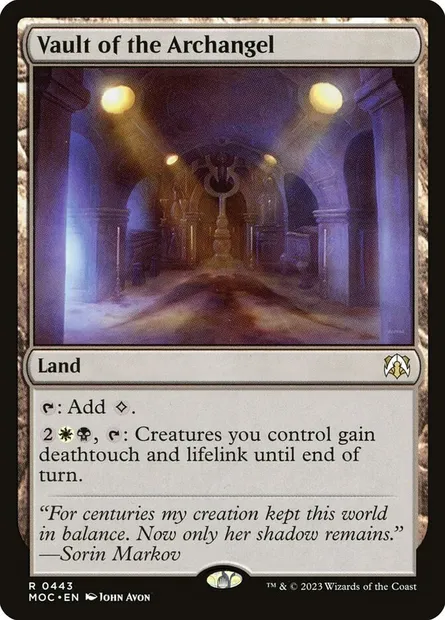 Vault of the Archangel, Magic card MOC 443 — March of the Machine Commander set