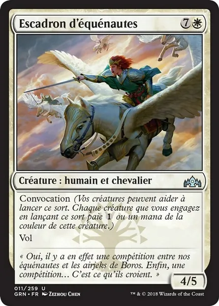 Escadron d'équénautes, carte Magic GRN 11 — extension Les Guildes de Ravnica