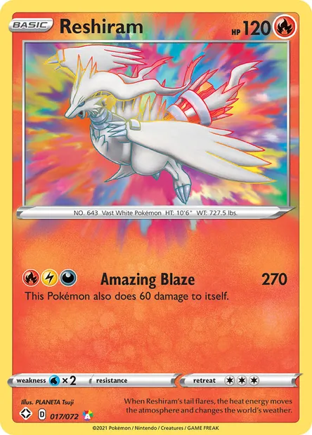 Reshiram, Pokémon card SHF 17 — Shining Fates set