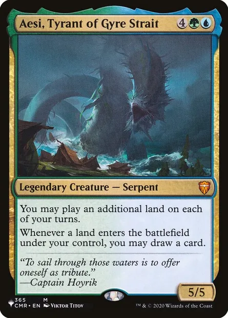 Aesi, Tyrant of Gyre Strait, Magic card PLST CMR-365 — The List set