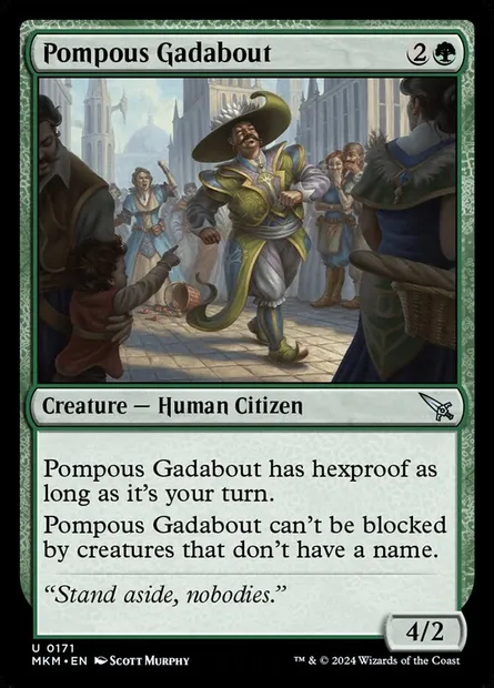 Pompous Gadabout, Magic card MKM 171 — Murders at Karlov Manor set