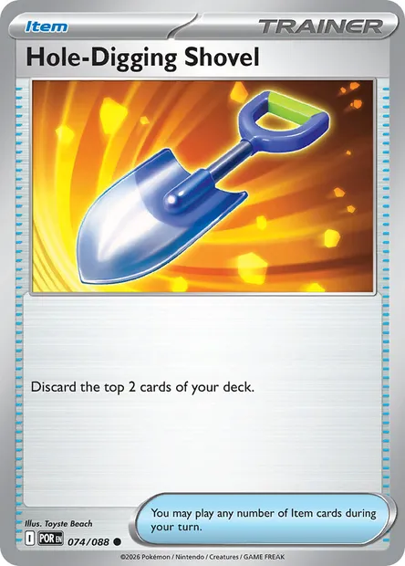 Hole-Digging Shovel, Pokémon card POR 074 — Perfect Order set