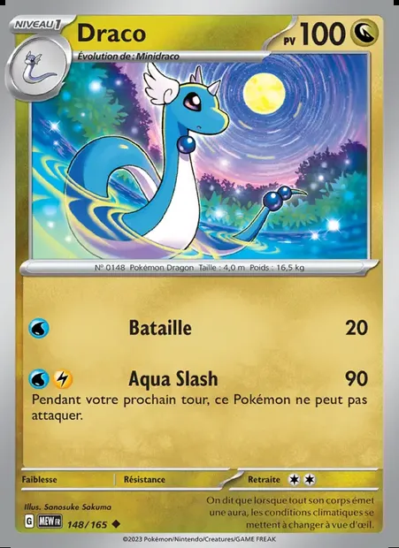 Draco, carte Pokémon MEW 148 — extension 151