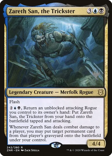Zareth San, the Trickster, Magic card PZNR 242p — Zendikar Rising Promos set