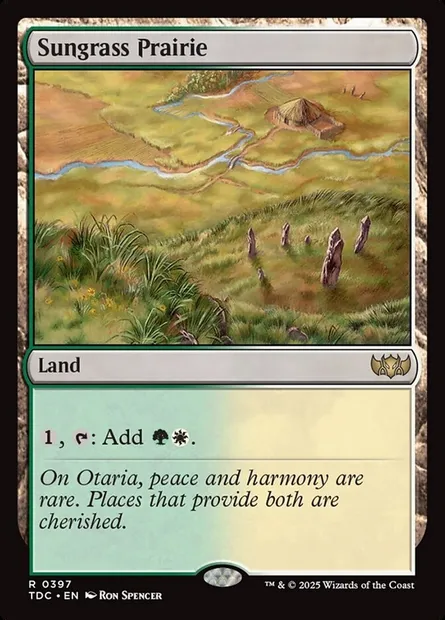 Sungrass Prairie, Magic card TDC 397 — Tarkir: Dragonstorm Commander set
