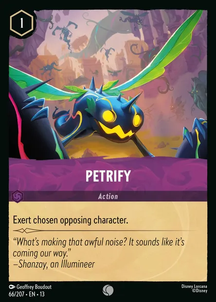 Petrify, Disney Lorcana card CH13-066 — Attack of the Vine! set