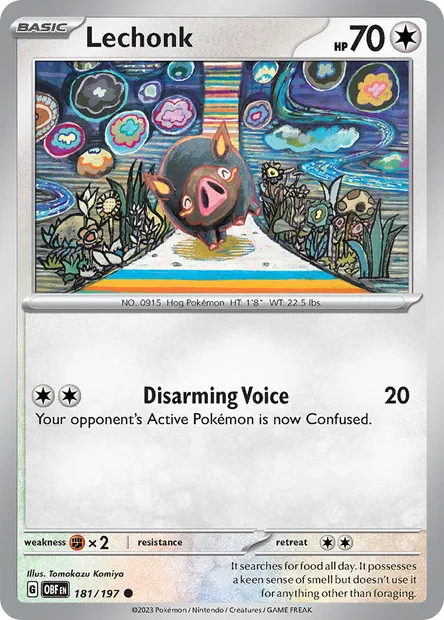Lechonk, Pokémon card OBF 181 — Obsidian Flames set