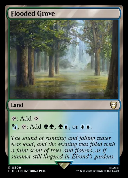 Flooded Grove, Magic card LTC 309 — Tales of Middle-earth Commander set