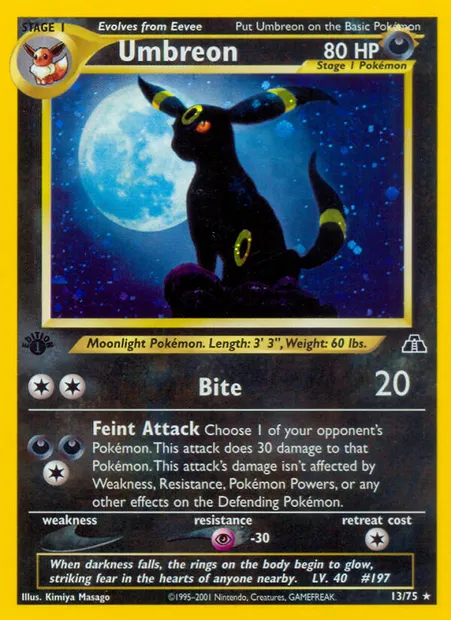 Umbreon, Pokémon card ND 13 — Neo Discovery set