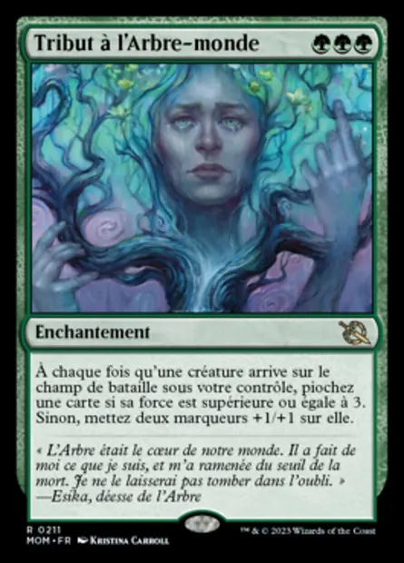 Tribut à l'Arbre-monde, carte Magic MOM 211 — extension L'invasion des machines