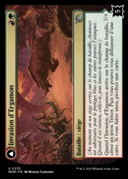 Invasion d'Ergamon // Chargeur des falaises de Truga, carte Magic MOM 233 — extension L'invasion des machines
