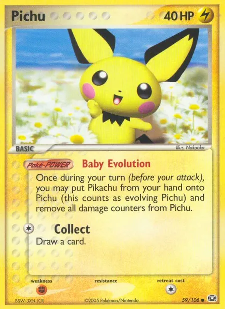 Pichu, Pokémon card EM 59 — Emerald set