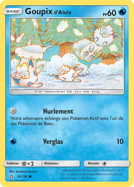 Goupix d’Alola, carte Pokémon UPR 30 — extension Ultra-Prisme