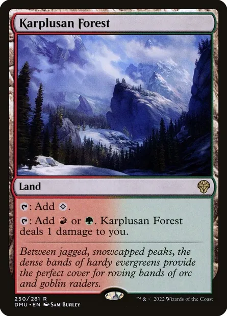 Karplusan Forest, Magic card DMU 250 — Dominaria United set