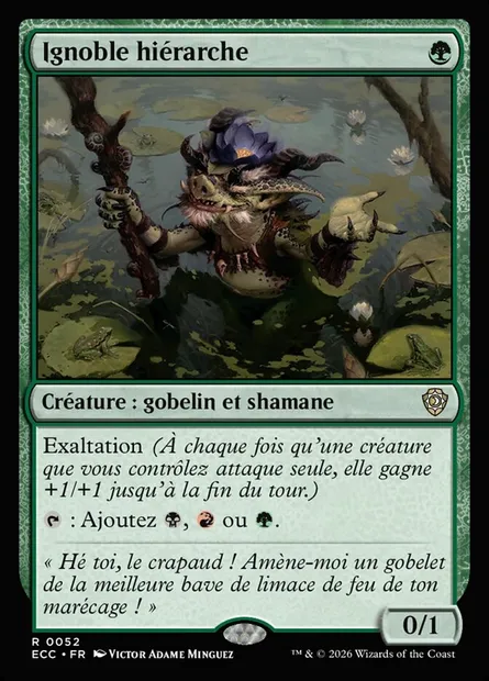 Ignoble hiérarche, carte Magic ECC 52 — extension Lorwyn Eclipsed Commander