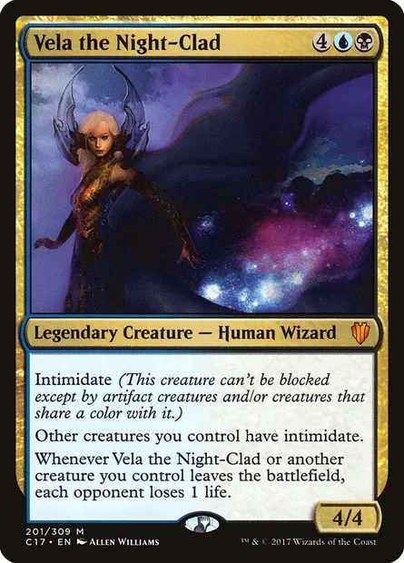 Vela the Night-Clad, Magic card C17 201 — Commander 2017 set