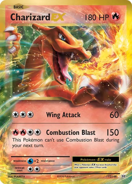 Charizard EX, Pokémon card EVO 12 — Evolutions set