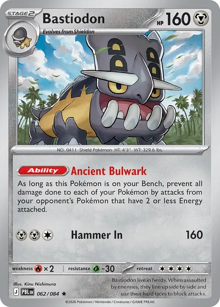 Bastiodon, Pokémon card PBL 062 — Pitch Black set
