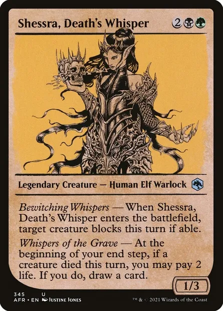 Shessra, Death's Whisper, Magic card AFR 345 — Adventures in the Forgotten Realms set