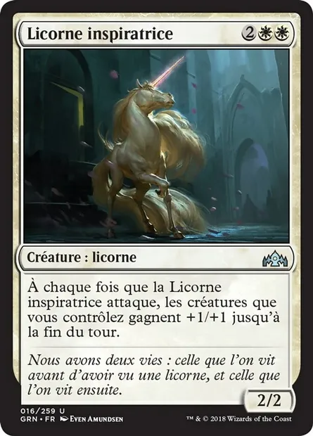 Licorne inspiratrice, carte Magic GRN 16 — extension Les Guildes de Ravnica