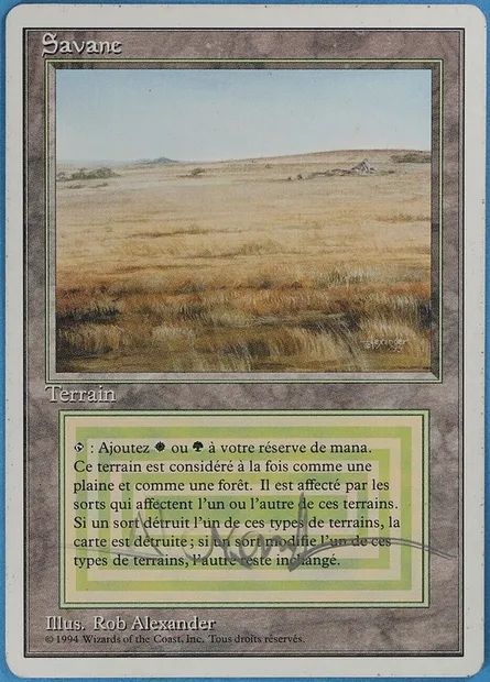 Savane, carte Magic 3ED 285 — extension Revised Edition