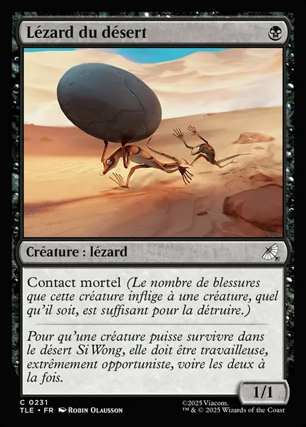 Lézard du désert, carte Magic TLE 231 — extension Avatar: The Last Airbender Eternal