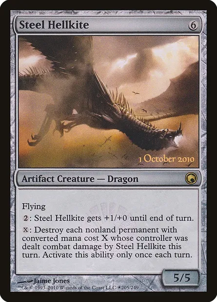 Steel Hellkite, Magic card PSOM 205★ — Scars of Mirrodin Promos set