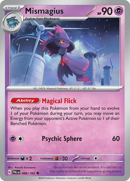 Mismagius, Pokémon card PAL 088 — Paldea Evolved set