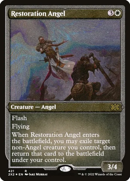 Restoration Angel, Magic card 2X2 421 — Double Masters 2022 set