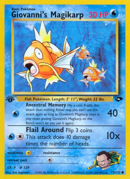 Giovanni's Magikarp, carte Pokémon GC 73 — extension Gym Challenge