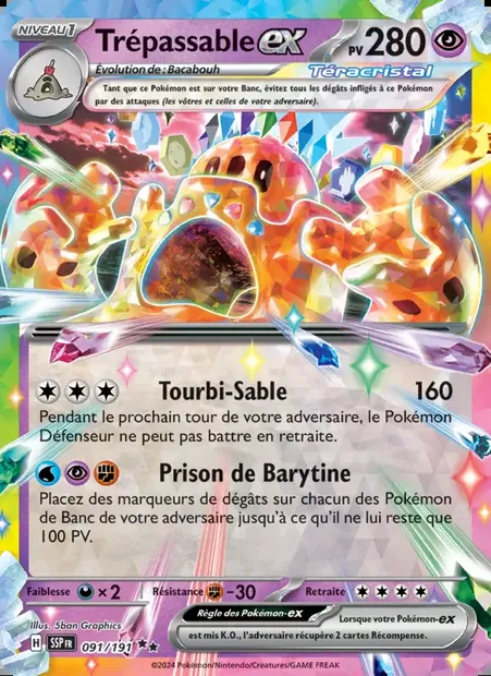 Trépassable-ex, carte Pokémon SSP 091 — extension Étincelles Déferlantes