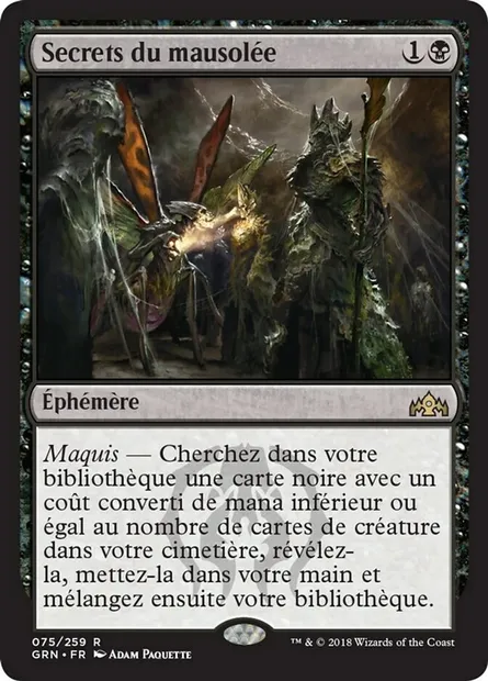 Secrets du mausolée, carte Magic GRN 75 — extension Les Guildes de Ravnica