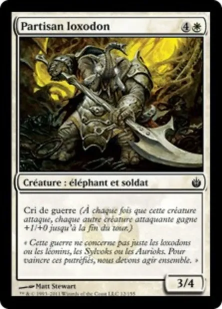 Partisan loxodon, carte Magic MBS 12 — extension Mirrodin assiégé