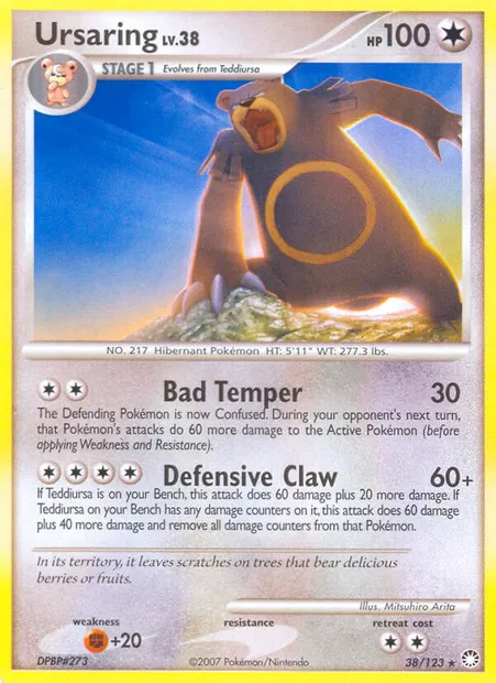 Ursaring, carte Pokémon MT 38 — extension Trésors Mystérieux