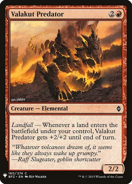 Valakut Predator, Magic card PLST BFZ-160 — The List set