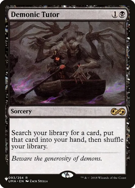 Demonic Tutor, Magic card PLST UMA-93 — The List set