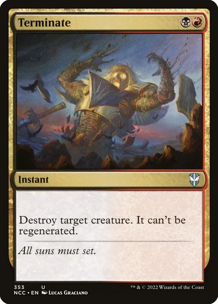 Terminate, Magic card NCC 353 — New Capenna Commander set