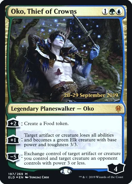 Oko, Thief of Crowns, Magic card PELD 197s — Throne of Eldraine Promos set