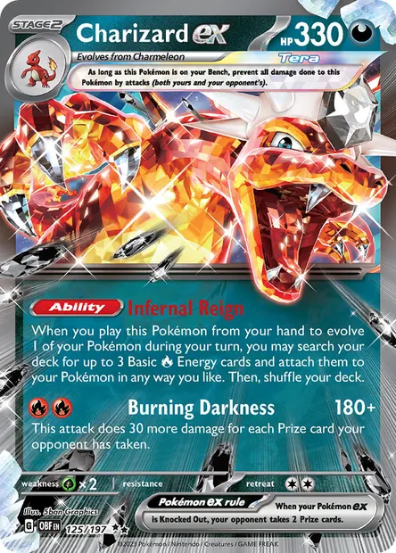 Charizard ex, Pokémon card OBF 125 — Obsidian Flames set