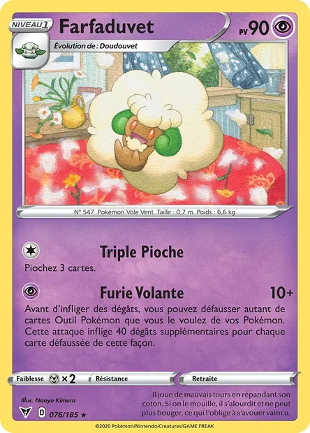 Farfaduvet, carte Pokémon VIV 76 — extension Voltage Éclatant