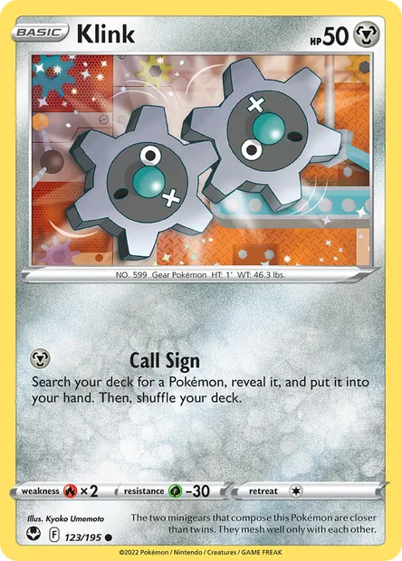 Klink, Pokémon card SIT 123 — Silver Tempest set