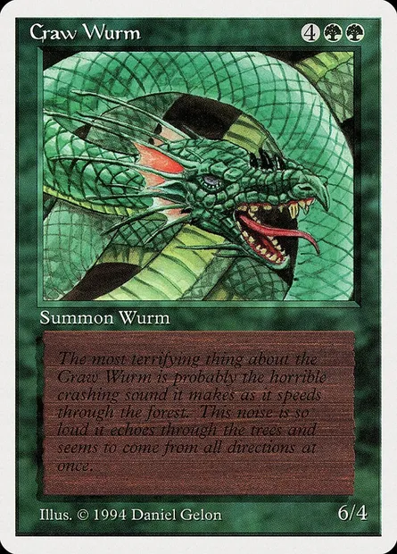 Craw Wurm, Magic card SUM 190 — Summer Magic / Edgar set