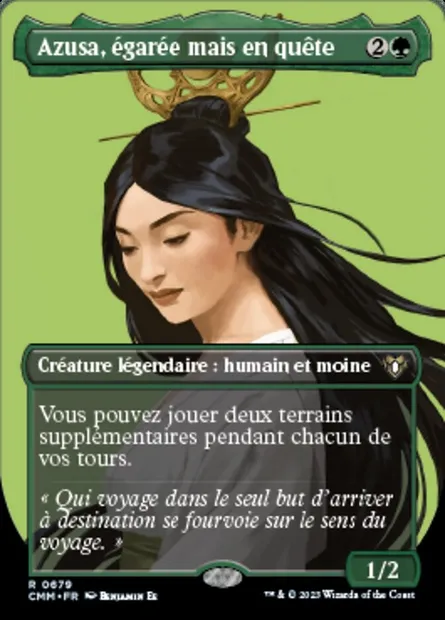 Azusa, égarée mais en quête, carte Magic CMM 679 — extension Commander Masters