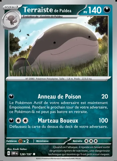 Terraiste de Paldea, carte Pokémon OBF 128 — extension Flammes Obsidiennes