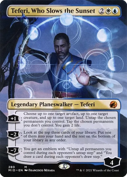 Teferi, Who Slows the Sunset, Magic card MID 280 — Innistrad: Midnight Hunt set